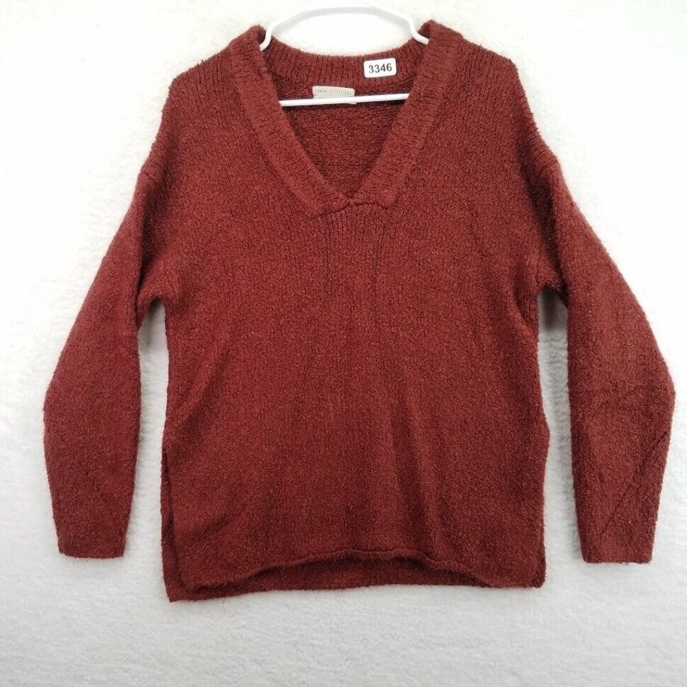 Urban Outfitters Womens Sweater Size Small V Neck‎ Tunic Style Rust Red